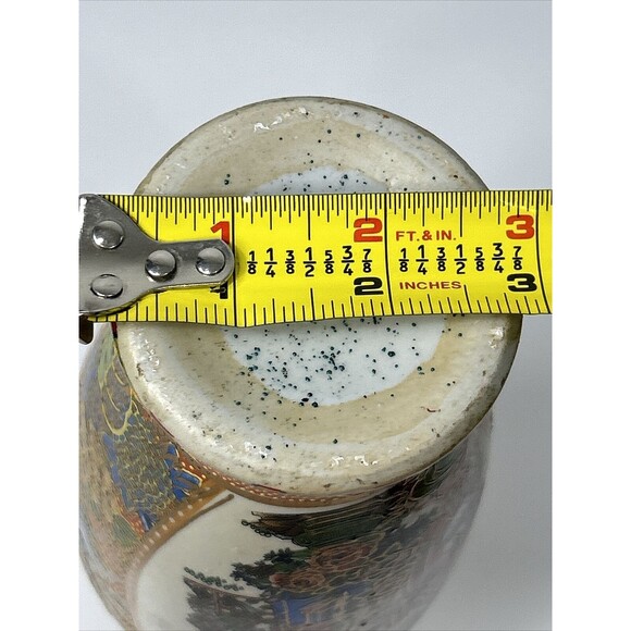 Gilded Japanese Style Vase Geisha Concubine Oiran Floral Double-Sided Handle - Picture 13 of 14